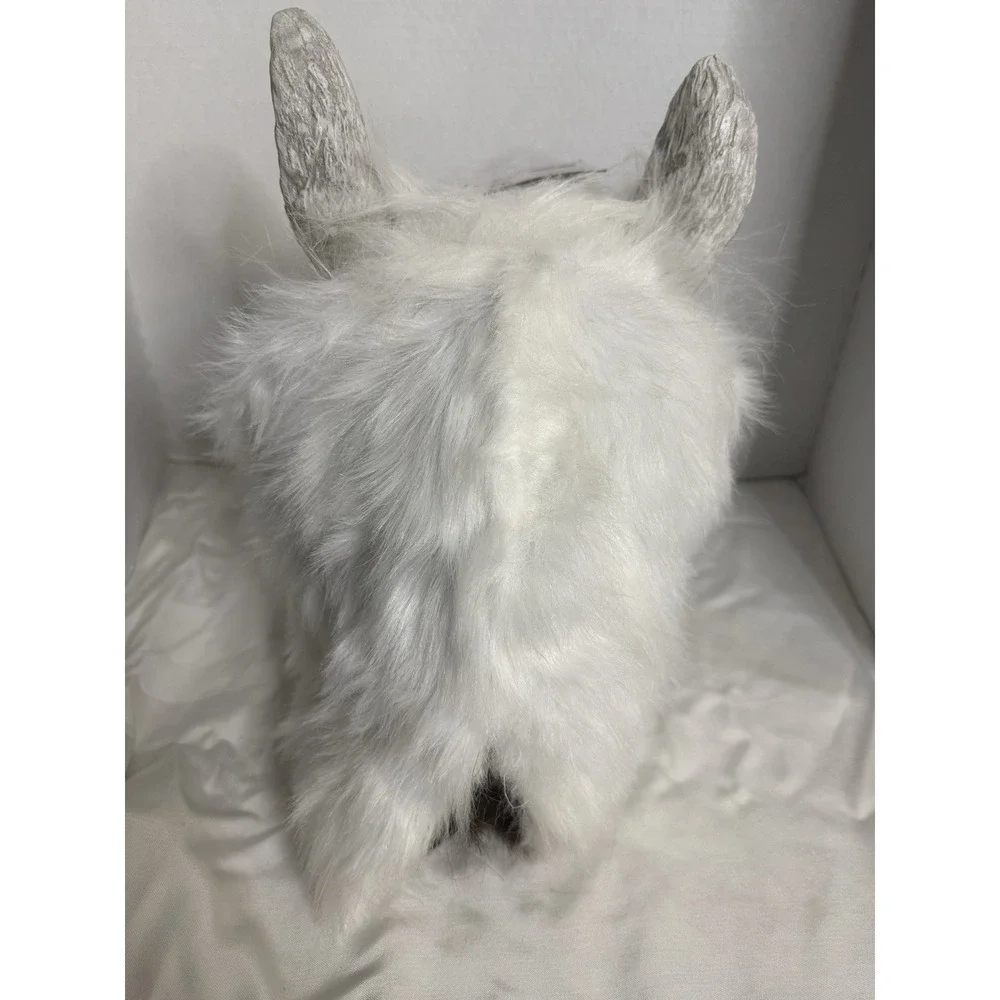 New Halloween Llama Alpaca Hairy White Mask Latex Horrifying Adult Scary 1sz